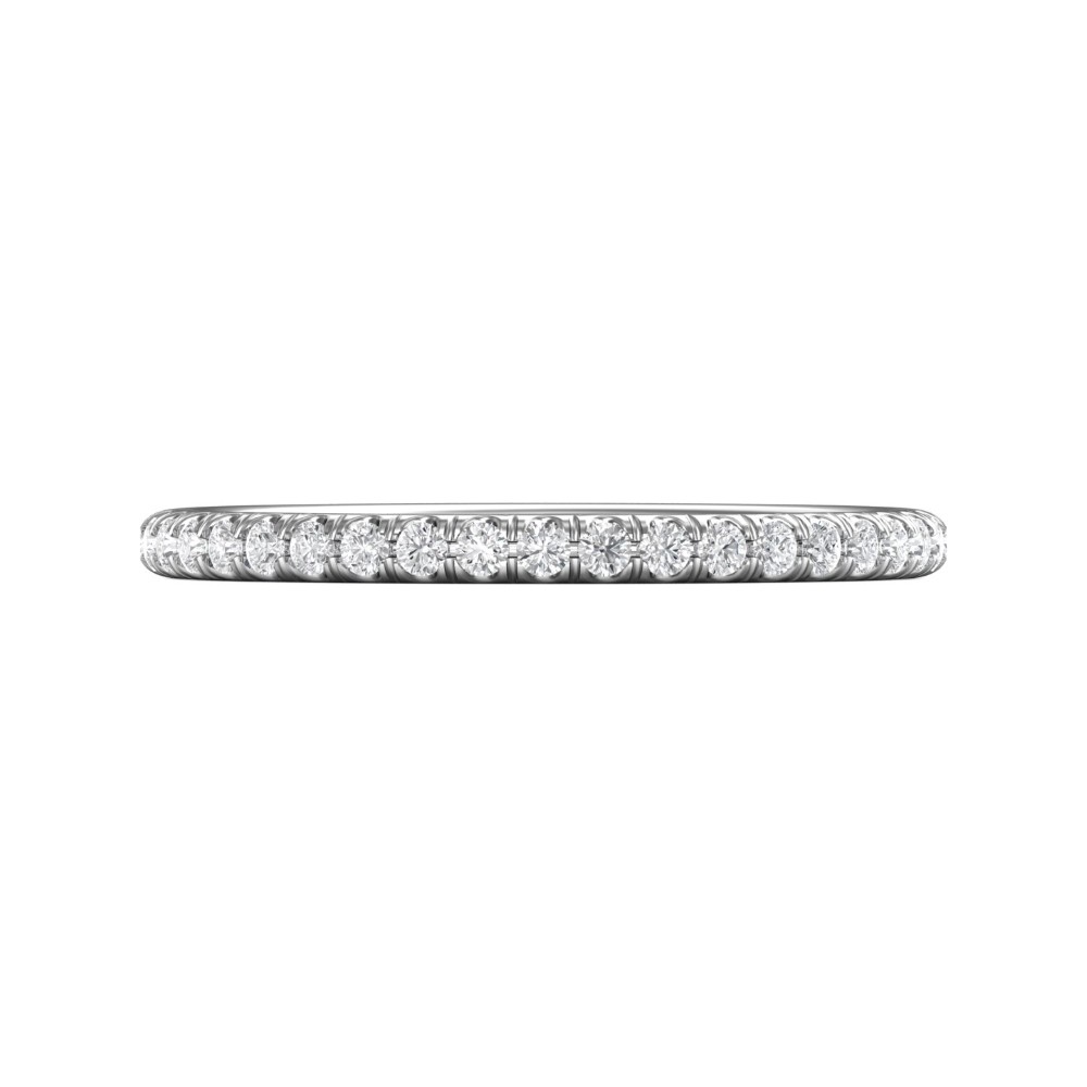 FlyerFit® 14K White Gold Eternity Wedding Band