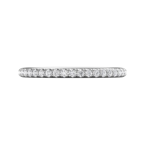 FlyerFit® 14K White Gold Eternity Wedding Band