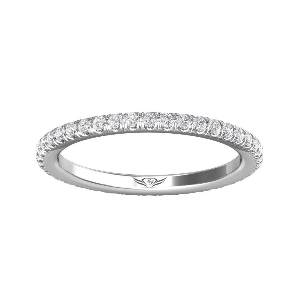FlyerFit® 14K White Gold Eternity Wedding Band