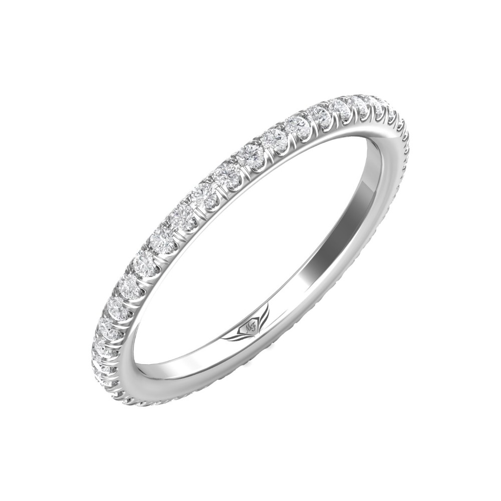 FlyerFit® 14K White Gold Eternity Wedding Band