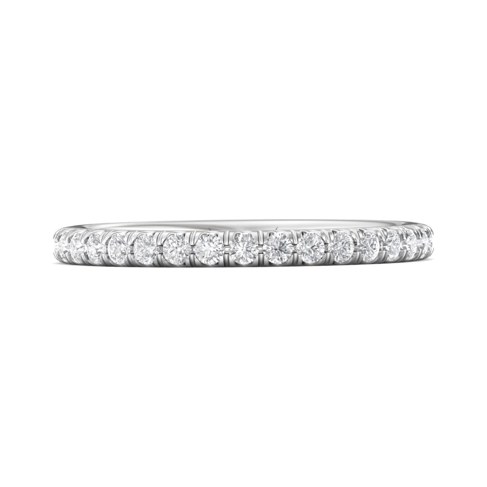 FlyerFit® 14K White Gold Eternity Wedding Band