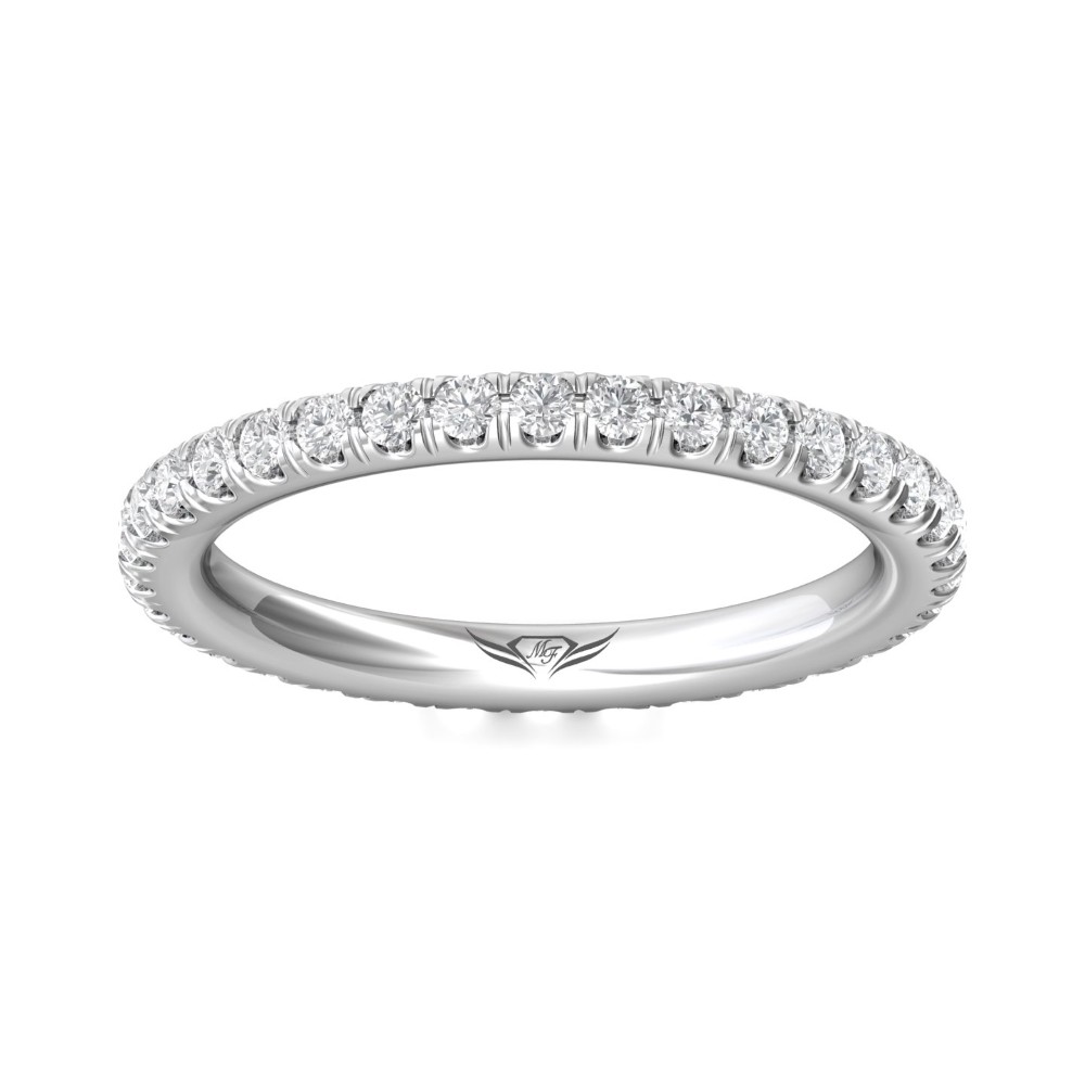 FlyerFit® 14K White Gold Eternity Wedding Band