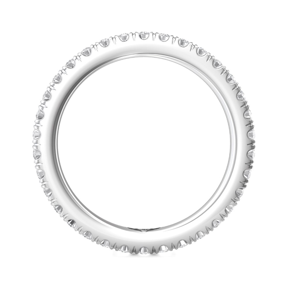 FlyerFit® 14K White Gold Eternity Wedding Band