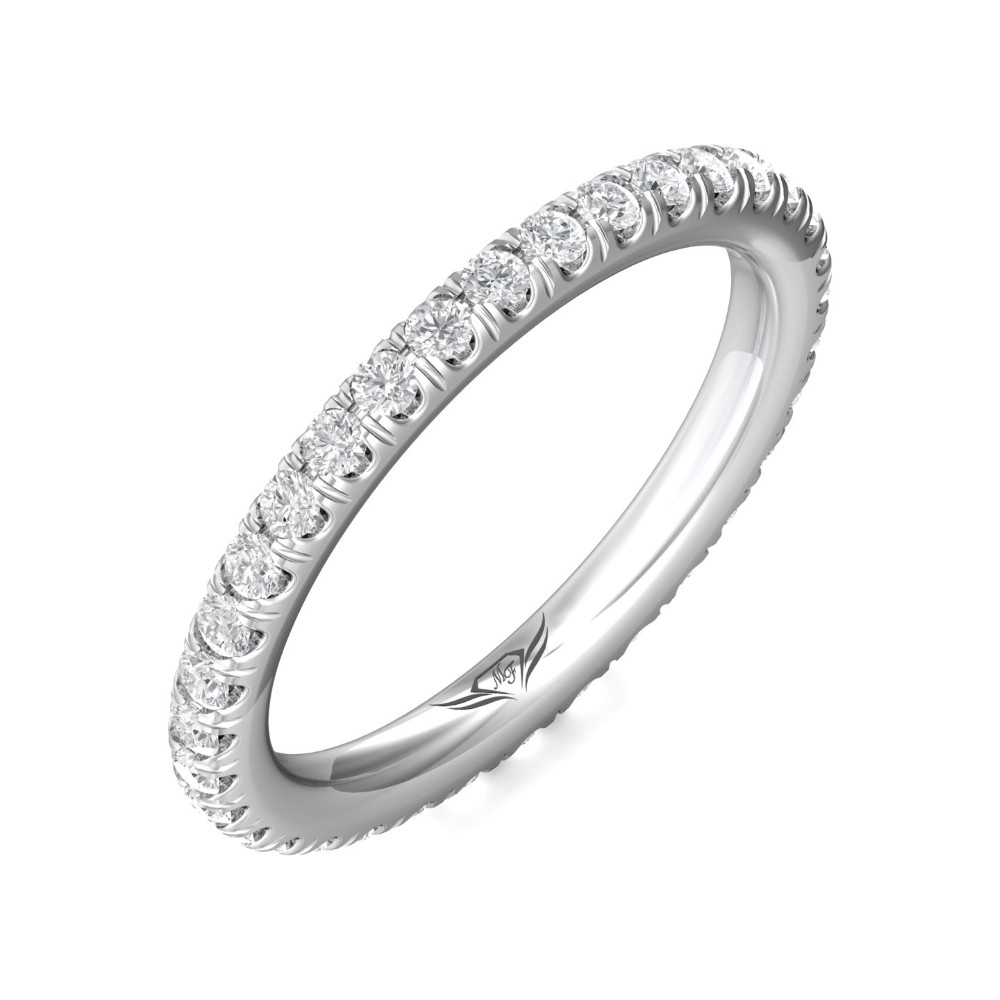 FlyerFit® 14K White Gold Eternity Wedding Band