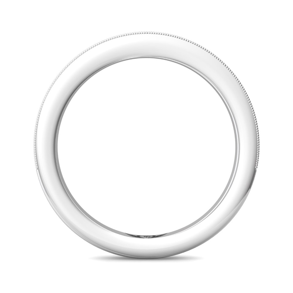 FlyerFit® 14K White Gold Micropave Bead Set Wedding Band