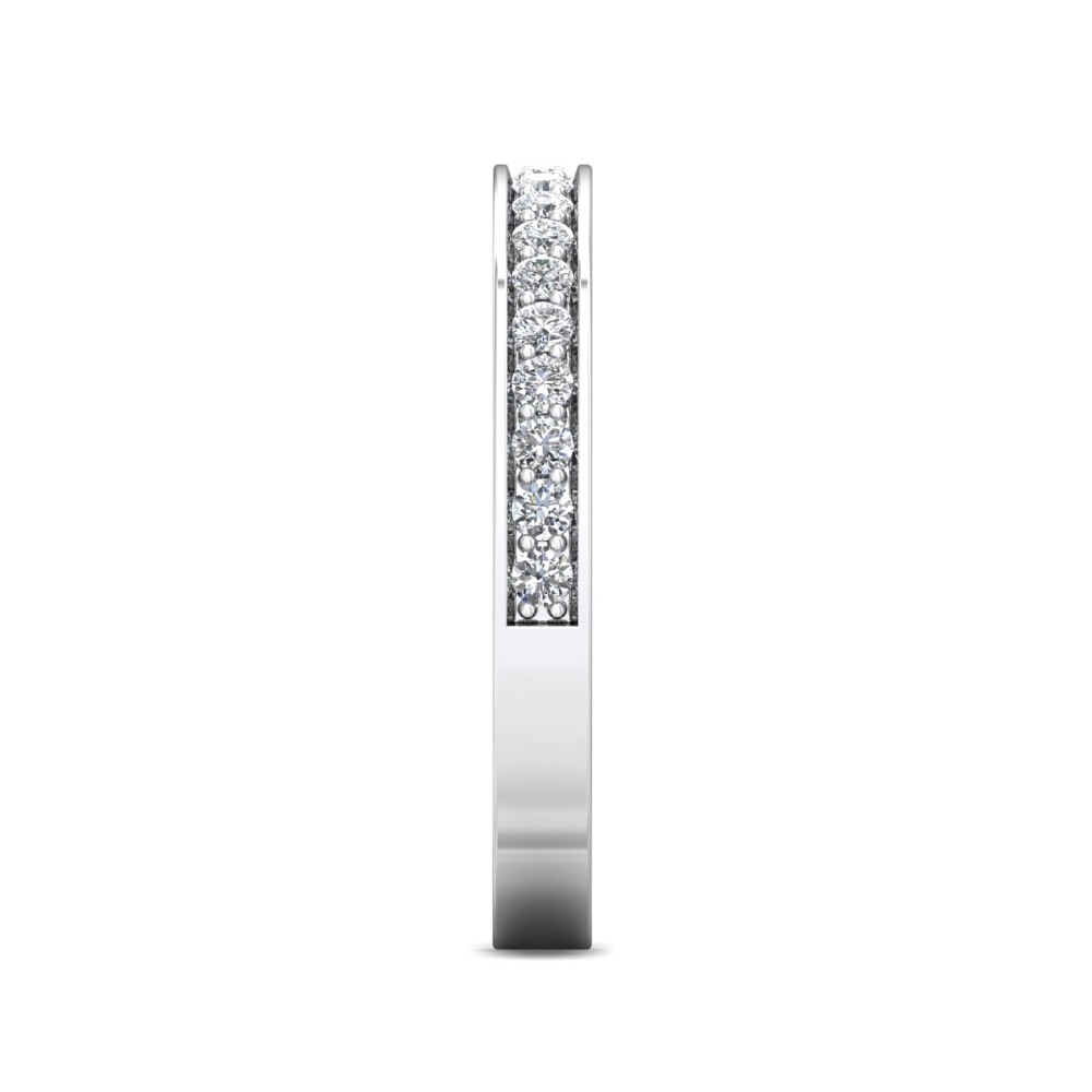 FlyerFit® 14K White Gold Micropave Bead Set Wedding Band