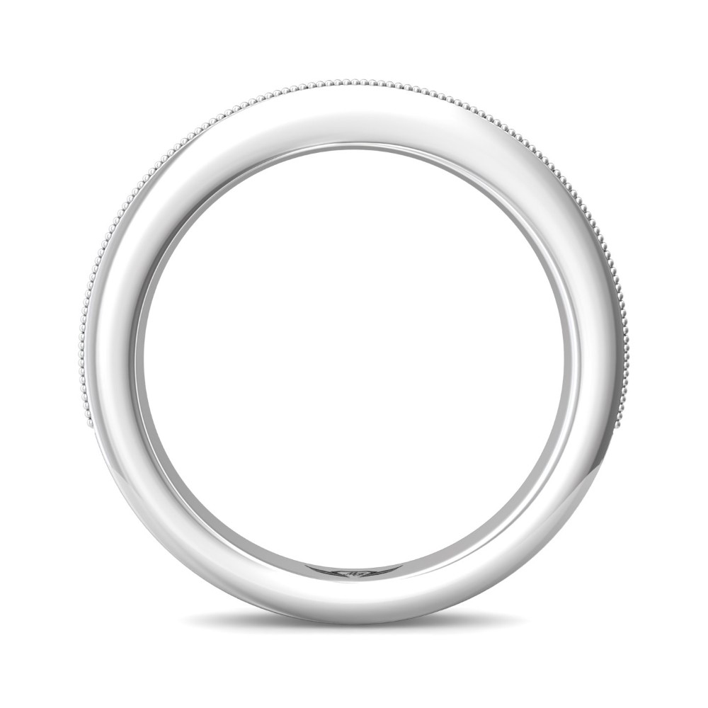 FlyerFit® 14K White Gold Micropave Bead Set Wedding Band