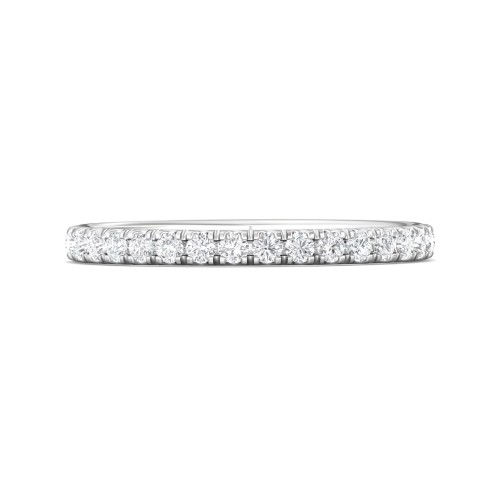 FlyerFit® 14K White Gold Micropave Cutdown Wedding Band