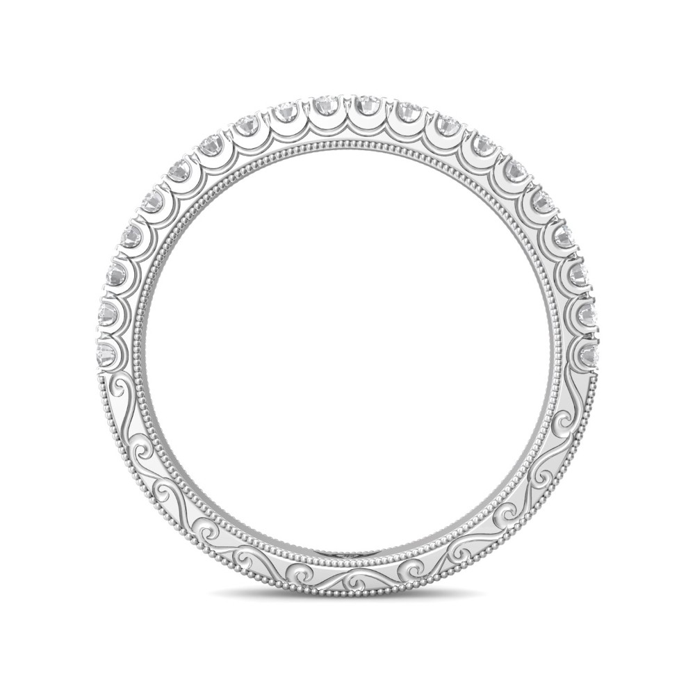 FlyerFit® 14K White Gold Vintage Wedding Band