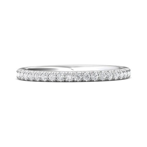 FlyerFit® 14K White Gold Micropave Cutdown Wedding Band