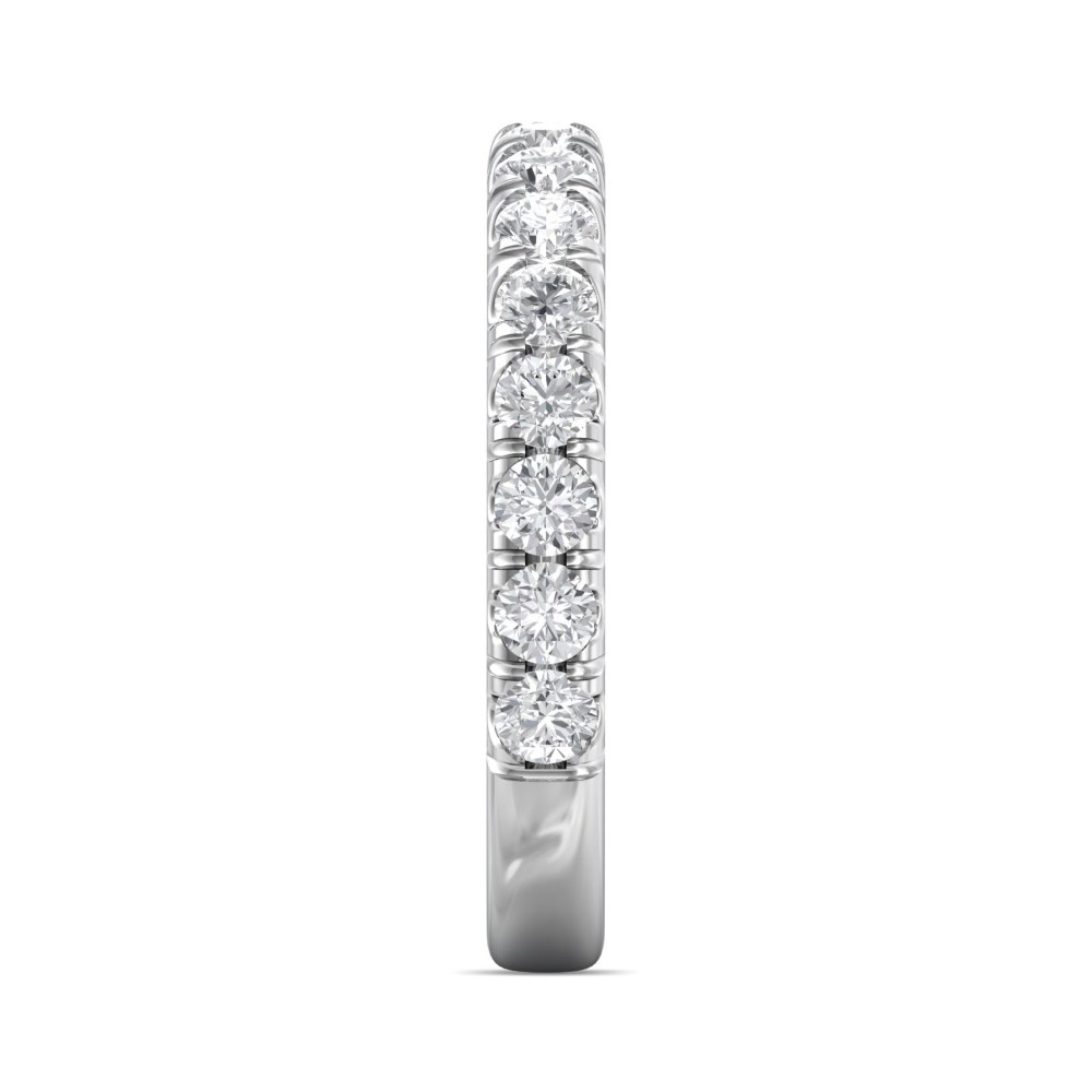 FlyerFit® 14K White Gold Micropave Cutdown Wedding Band