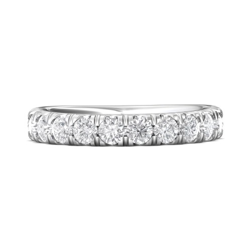 FlyerFit® 14K White Gold Micropave Cutdown Wedding Band