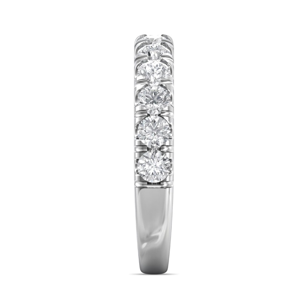 FlyerFit® 14K White Gold Micropave Cutdown Wedding Band