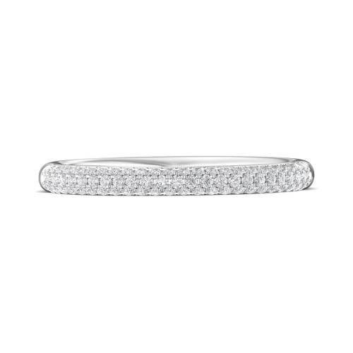 FlyerFit® 14K White Gold Micropave Wedding Band