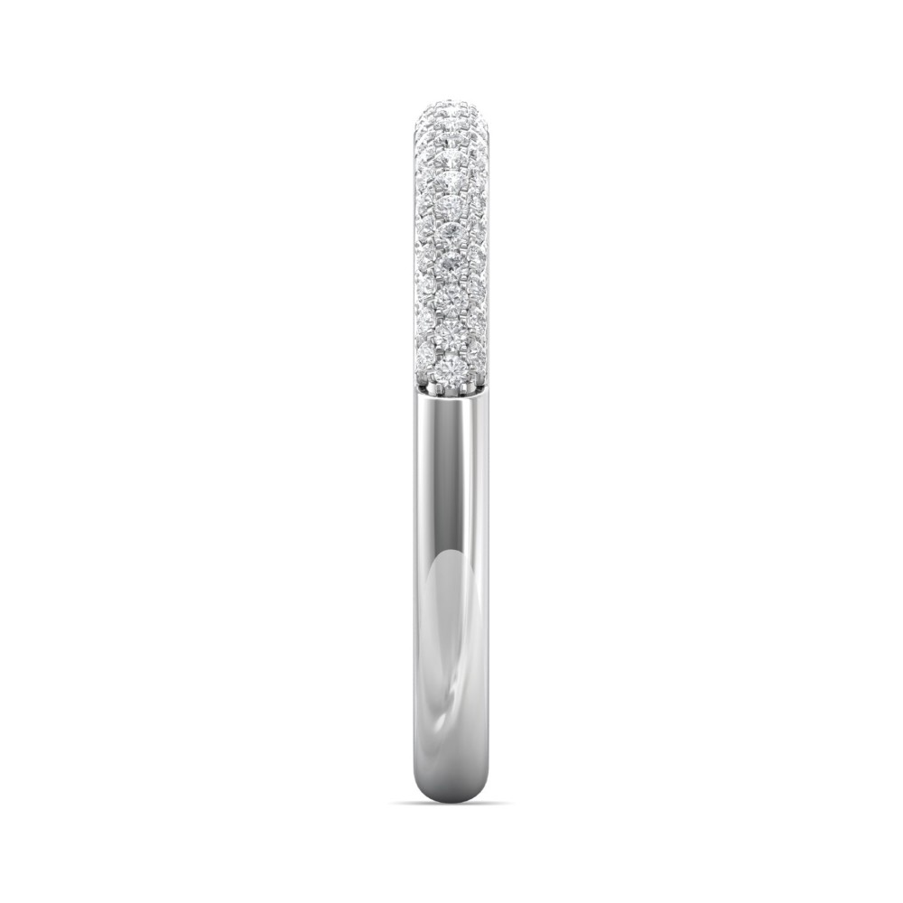 FlyerFit® 14K White Gold Micropave Wedding Band