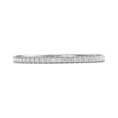 FlyerFit® 14K White Gold Micropave Cutdown Wedding Band