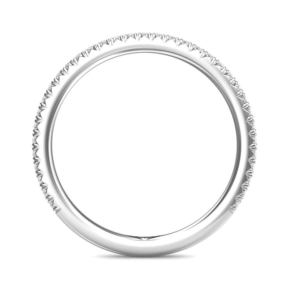FlyerFit® 14K White Gold Micropave Cutdown Wedding Band