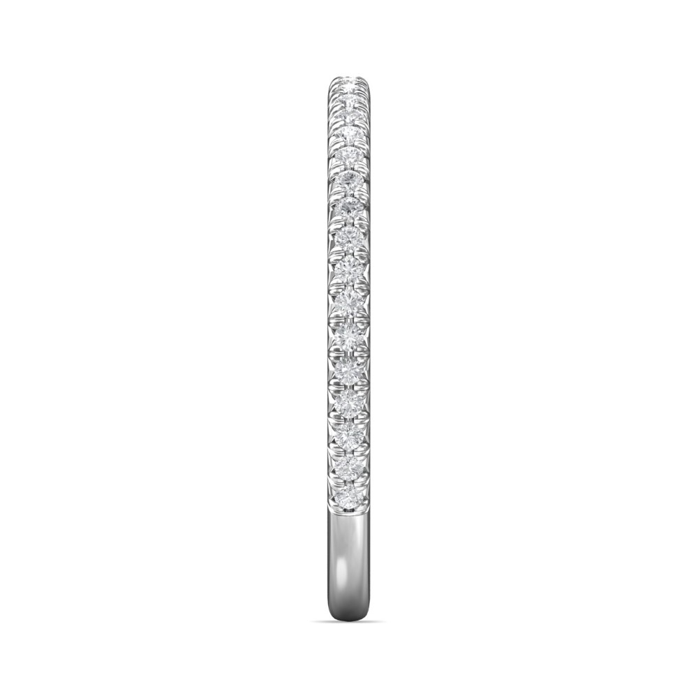 FlyerFit® 14K White Gold Micropave Cutdown Wedding Band