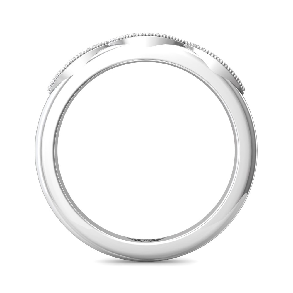 FlyerFit® 14K White Gold Micropave Bead Set Wedding Band