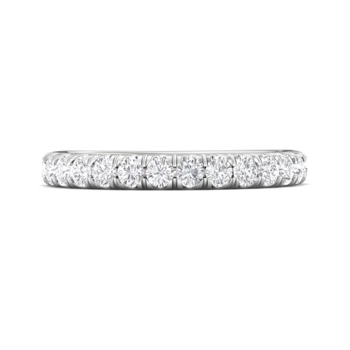 FlyerFit® 14K White Gold Micropave Cutdown Wedding Band