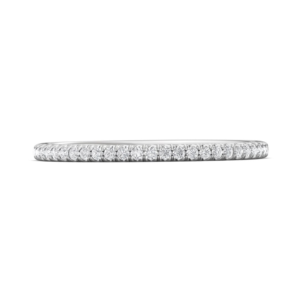 FlyerFit® 14K White Gold Micropave Cutdown Wedding Band