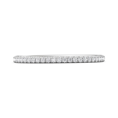 FlyerFit® 14K White Gold Micropave Cutdown Wedding Band
