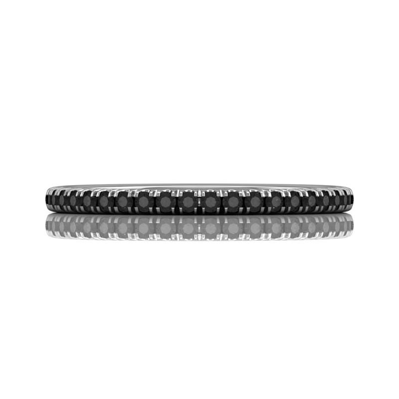 FlyerFit® 14K White Gold Micropave Cutdown Wedding Band