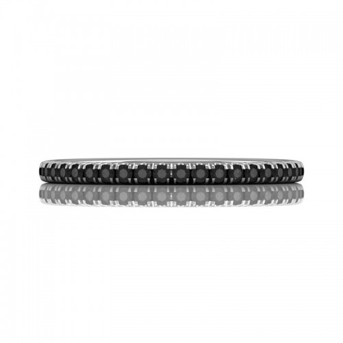 FlyerFit® 14K White Gold Micropave Cutdown Wedding Band