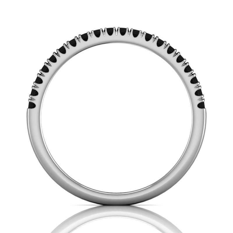 FlyerFit® 14K White Gold Micropave Cutdown Wedding Band