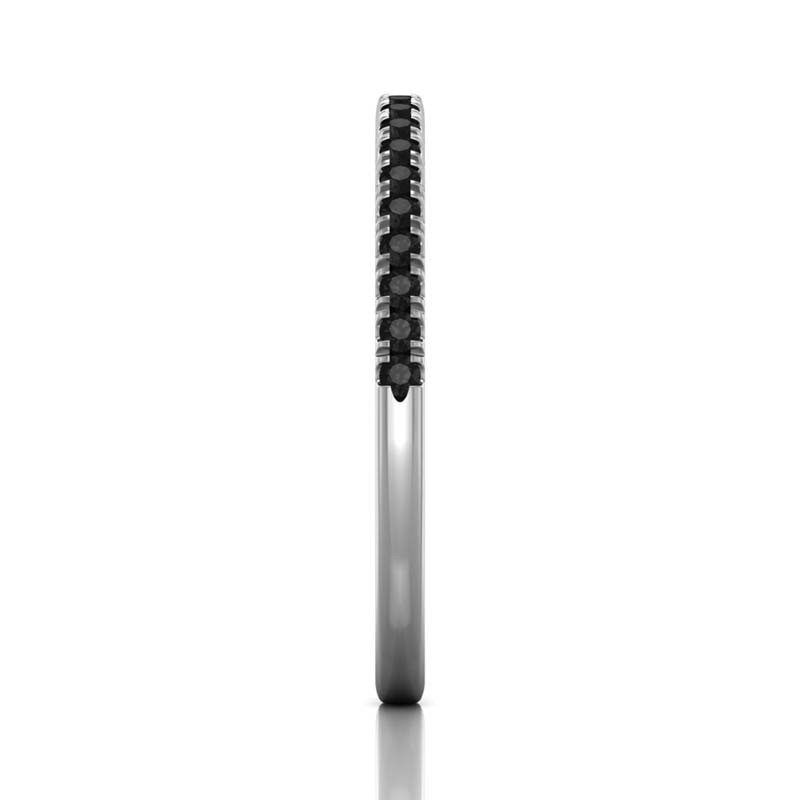 FlyerFit® 14K White Gold Micropave Cutdown Wedding Band