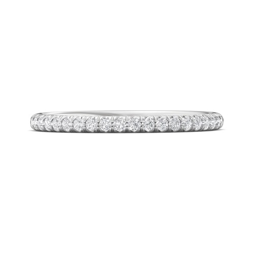 FlyerFit® 14K White Gold Micropave Cutdown Wedding Band