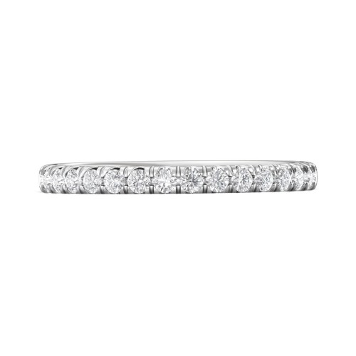 FlyerFit® 14K White Gold Micropave Cutdown Wedding Band