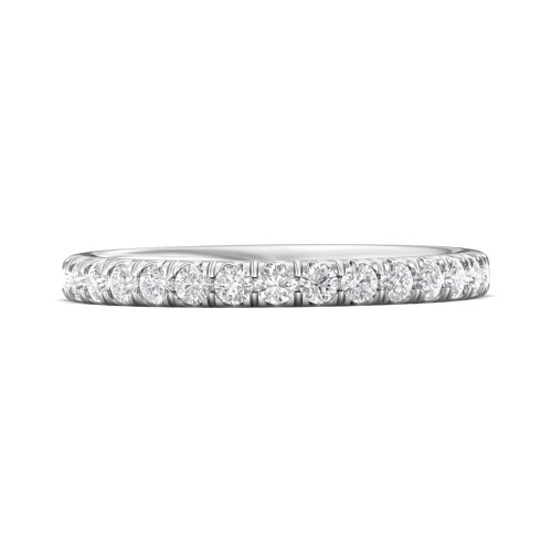 FlyerFit® 14K White Gold Micropave Cutdown Wedding Band