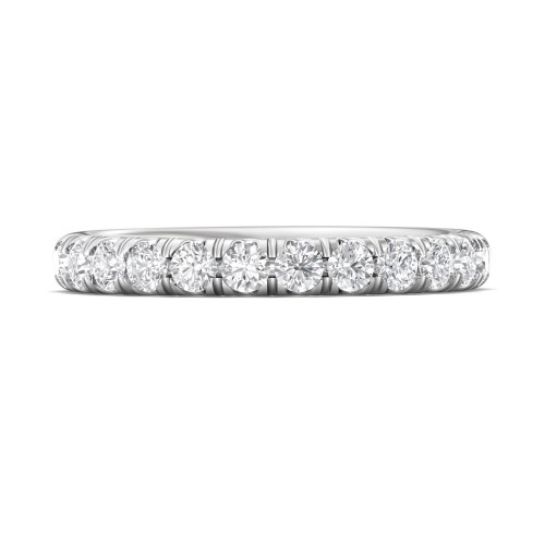 FlyerFit® 14K White Gold Micropave Cutdown Wedding Band