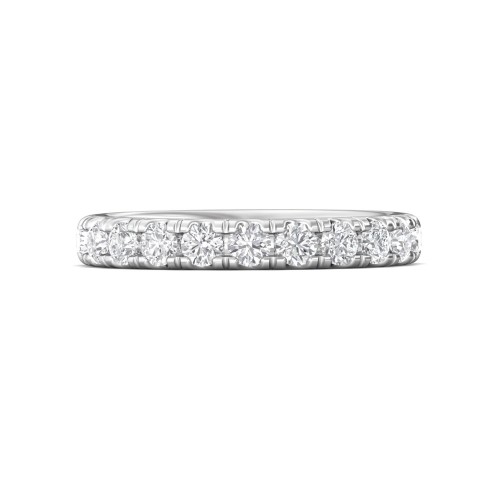 FlyerFit® 14K White Gold Micropave Cutdown Wedding Band
