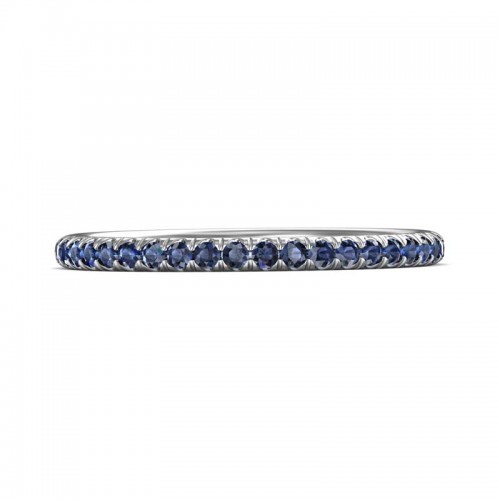 FlyerFit® 14K White Gold Micropave Cutdown Wedding Band