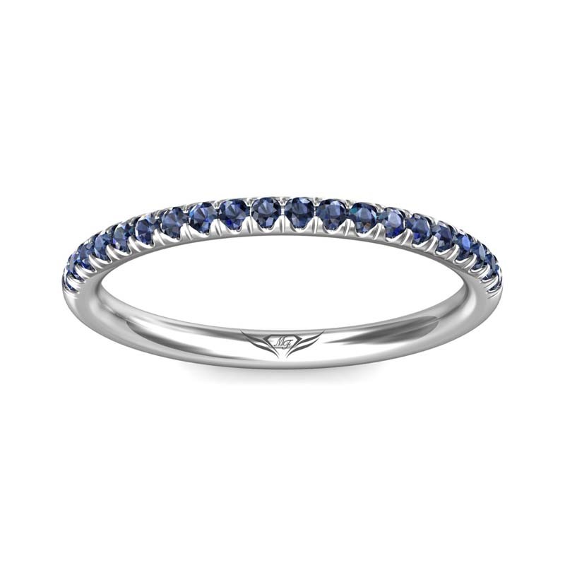FlyerFit® 14K White Gold Micropave Cutdown Wedding Band
