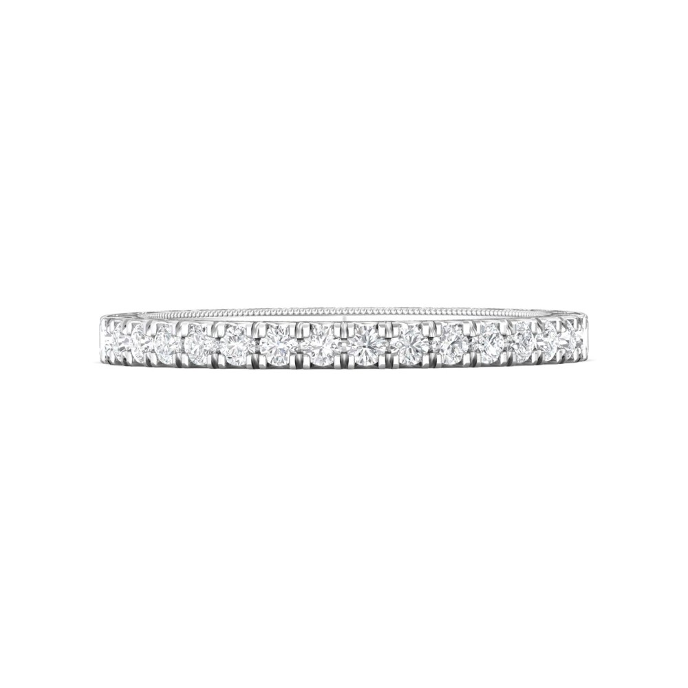 FlyerFit® 14K White Gold Vintage Wedding Band