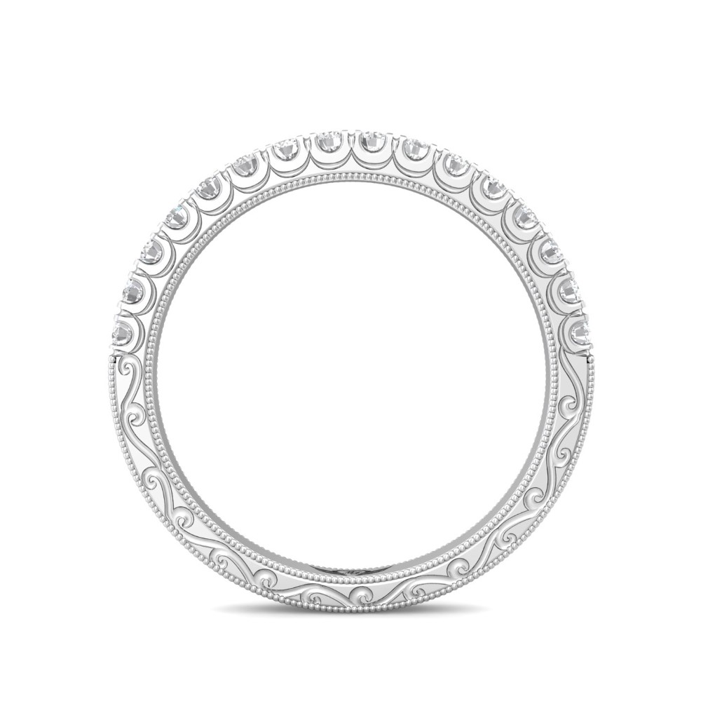 FlyerFit® 14K White Gold Vintage Wedding Band