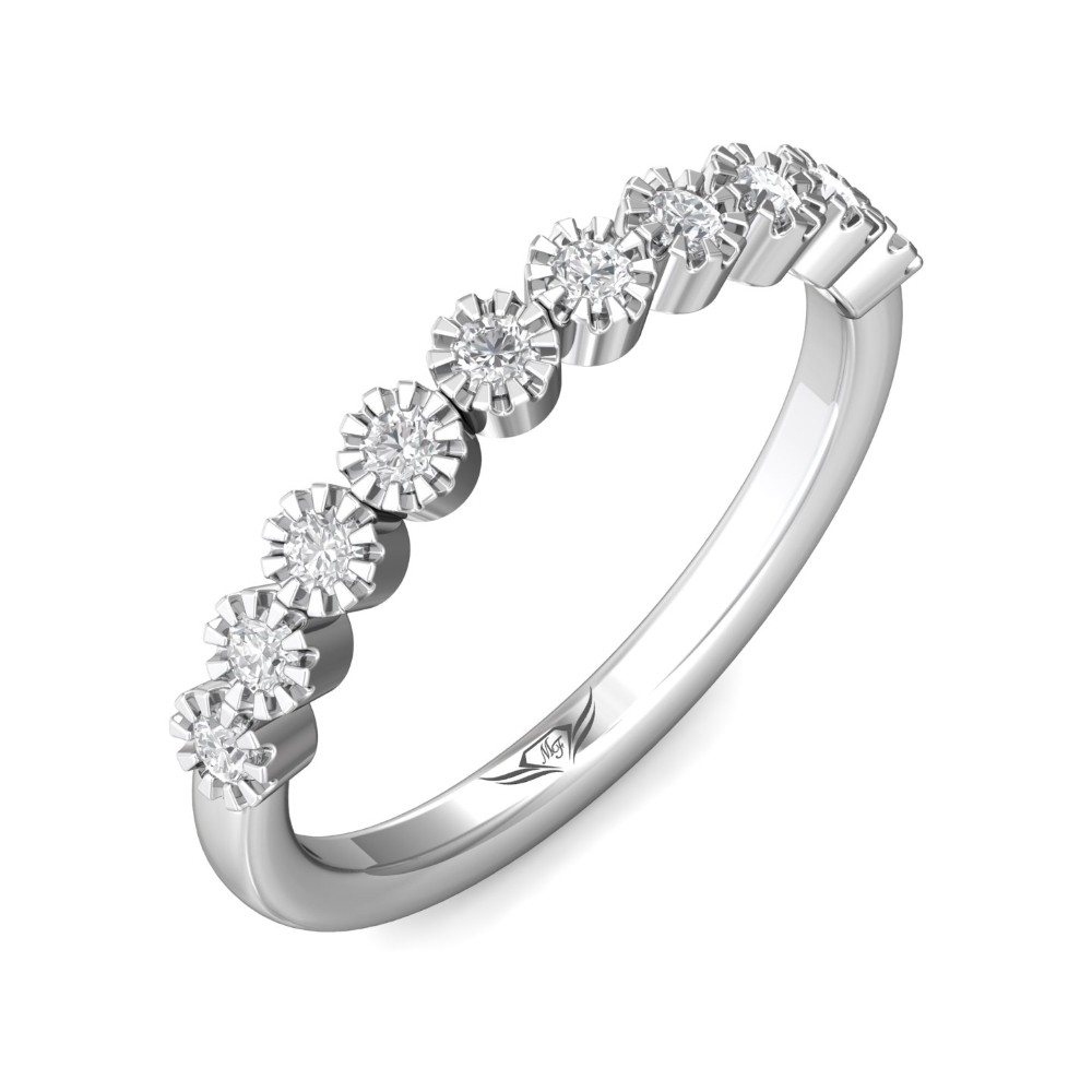 FlyerFit® 14K White Gold Stacker Wedding Band