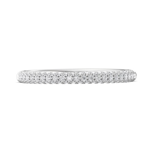 FlyerFit® 14K White Gold Micropave Wedding Band