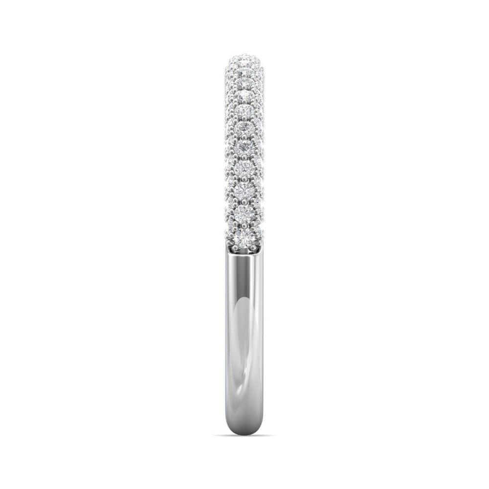 FlyerFit® 14K White Gold Micropave Wedding Band