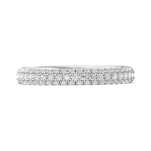 FlyerFit® 14K White Gold Micropave Wedding Band