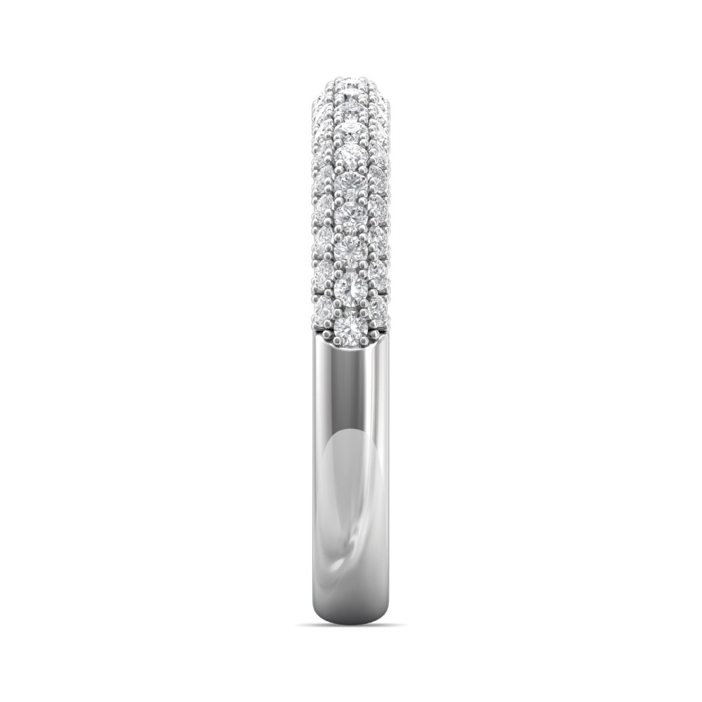 FlyerFit® 14K White Gold Micropave Wedding Band