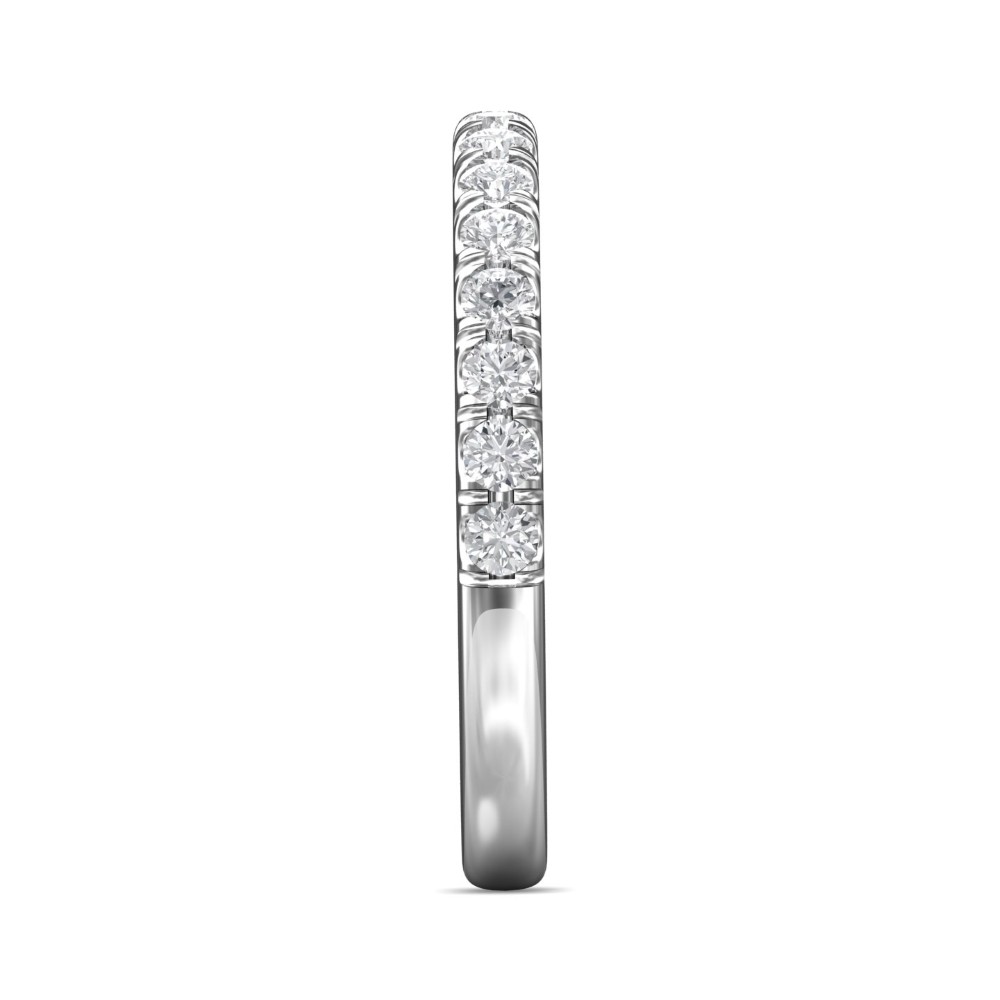 FlyerFit® 14K White Gold Micropave Cutdown Wedding Band