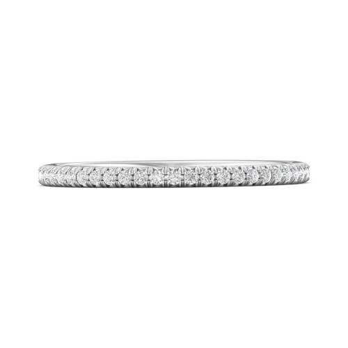 FlyerFit® 14K White Gold Micropave Cutdown Wedding Band