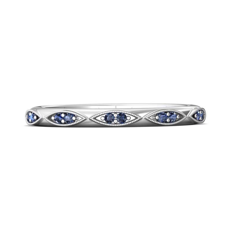 FlyerFit® 14K White Gold Micropave Bead Set Wedding Band