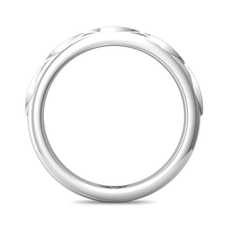 FlyerFit® 14K White Gold Micropave Bead Set Wedding Band