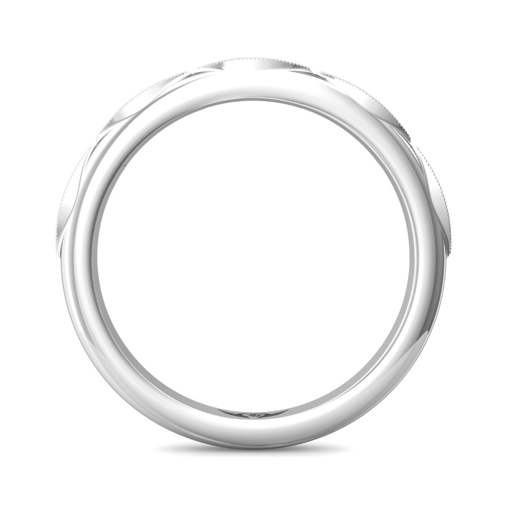 FlyerFit® 14K White Gold Micropave Bead Set Wedding Band