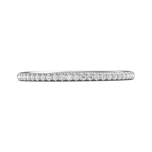 FlyerFit® 14K White Gold Micropave Cutdown Wedding Band